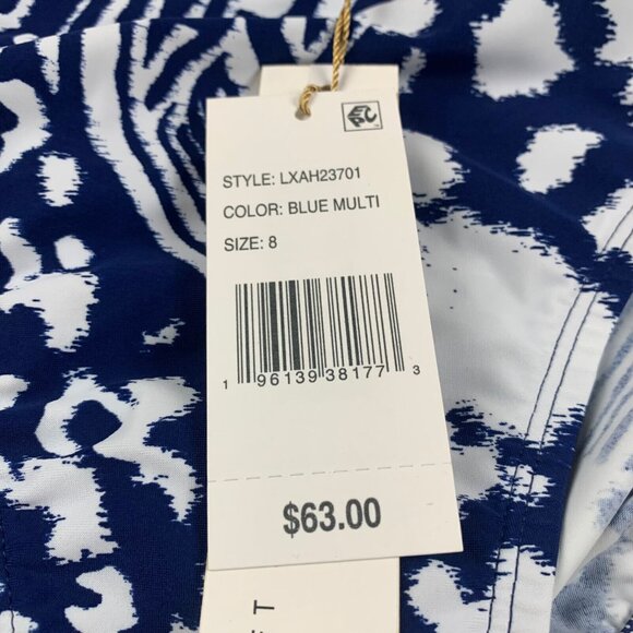 Beyond Control Womens Blue Animal Print High-Waist Bikini Swim Bottom Size 8 NWT - Picture 3 of 8